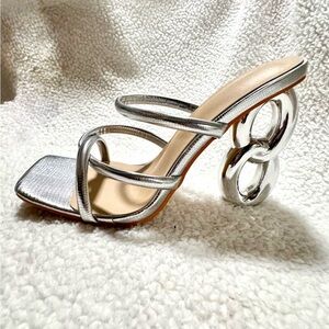 NEW - SHEIN Silver Strappy Heels
